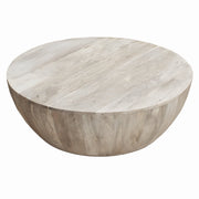 Mango Wood Coffee Table in Round Shape - Light Brown - Home Décor & Things Are Us