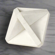 Marble Geometric Square Sculpture, White - Home Décor & Things Are Us