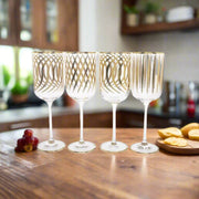 Mix & Match Wine Glasses with 24k Gold Design - Set of 4 - Home Décor & Things Are Us