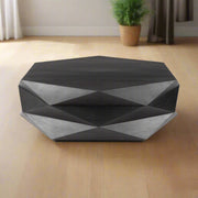 Mod Geometric Black Solid Wood Coffee Table - Home Décor & Things Are Us