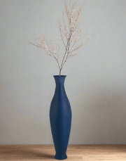 Modern Decorative Bamboo Floor Flower Vase for Living Room, Entryway or Dining, Fill Up with Dried Branches or Flowers, 43 Inch Blue - Home Décor & Things Are Us