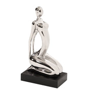 Modern Silver and Black Ustrasana Yoga Specialty Sculpture - Home Décor & Things Are Us