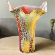 Multi Color Glass Napkin Shape Mouth Blown Vase - Home Décor & Things Are Us