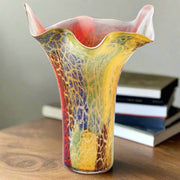 Multi Color Glass Napkin Shape Mouth Blown Vase - Home Décor & Things Are Us