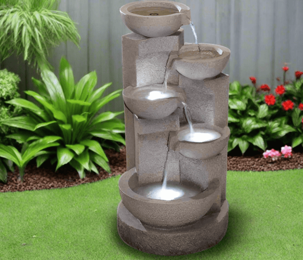 Multi - tier Bowls Water Fountain with Led Light - Home Décor & Things Are Us