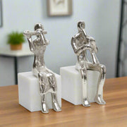 Musicians On Marble Base Silver - Set of 2 - Home Décor & Things Are Us