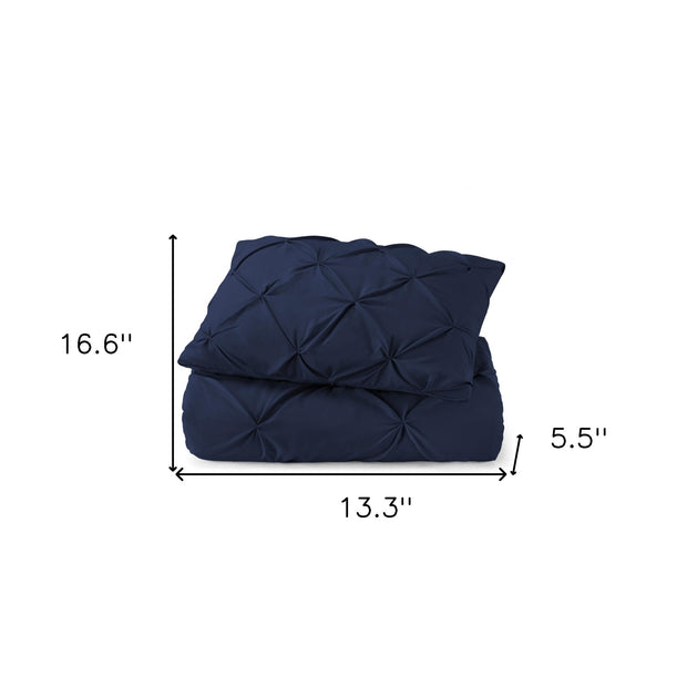 Navy Blue Queen Microfiber 110 Thread Count Washable Down Alternative Comforter - Home Décor & Things Are Us