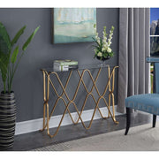 Neptune Console Table, Glass Top & Gold Frame - Home Décor & Things Are Us