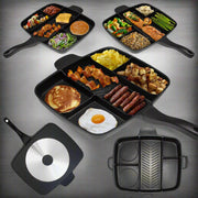 Non - Stick 5 Section Grill Fry & Oven Meal Skillet Black - Home Décor & Things Are Us