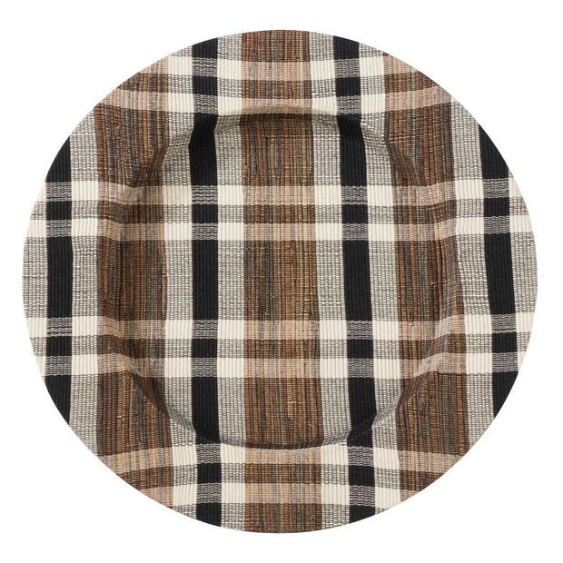 Olivia Round Water Hyacinth Woven Plaid Chargers - Natural Set of 4 - Home Décor & Things Are Us