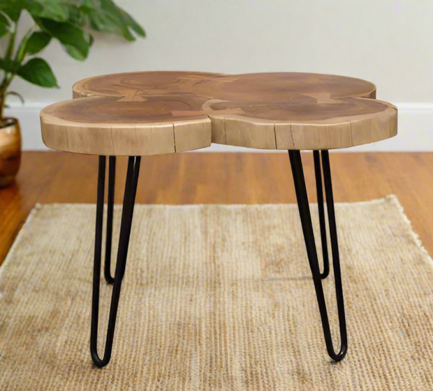 One Of A Kind Live Edge Rectangle Cocktail Table with Black Hairpin Legs, Natural - Home Décor & Things Are Us