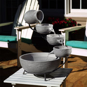 Oslo Solar Cascade Fountain - Dark Gray Cement - Home Décor & Things Are Us