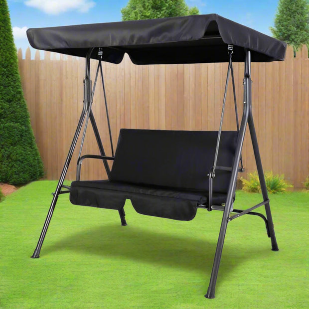 Outdoor 2 Person Patio Swing, Black - Home Décor & Things Are Us