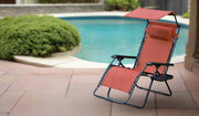 Oversized Olefin Zero Gravity Chair with Sunshade & Drink Tray, Terra Cotta - Set of 2 - Home Décor & Things Are Us