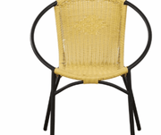 Parven All - Weather Outdoor Bistro Set with 2 Papasan Chairs & Table, Lemon & Black - Home Décor & Things Are Us