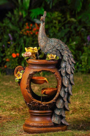 Peacock Water Fountain with LED Lighting - Home Décor & Things Are Us