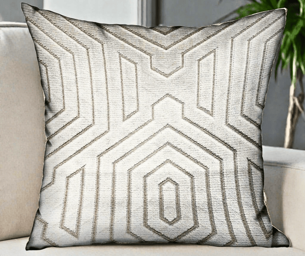 Pearly Velvet Gray Geometric Luxury Throw Pillow - Home Décor & Things Are Us