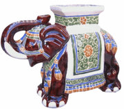 Porcelain Elephant Stool, Brown Mix - Large - Home Décor & Things Are Us