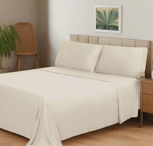 Rayon from Bamboo 300 Thread Count Solid Sheet Set California King - Ivory - Home Décor & Things Are Us