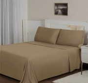 Rayon from Bamboo 300 Thread Count Solid Sheet Set Queen - Taupe - Home Décor & Things Are Us