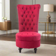 Red Tufted Velvet High Back Accent Chair - Home Décor & Things Are Us
