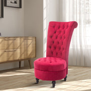 Red Tufted Velvet High Back Accent Chair - Home Décor & Things Are Us