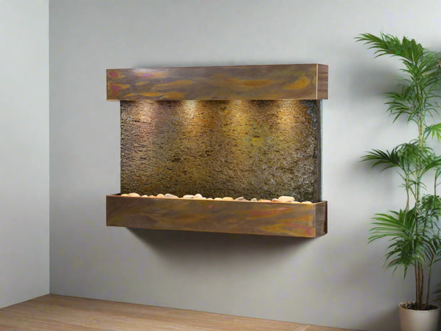 Reflection Creek Rustic Copper Multicolor Natural Slate Wall Fountain - Home Décor & Things Are Us