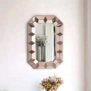 Rose Gold Geometric Frame Wall Mounted Accent Mirror Framed - Home Décor & Things Are Us