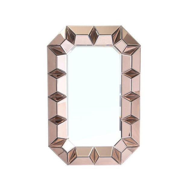 Rose Gold Geometric Frame Wall Mounted Accent Mirror Framed - Home Décor & Things Are Us