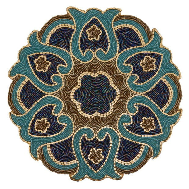 Round Placemats with Beaded Design - Set of 4 - Home Décor & Things Are Us