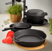 Round PreSeasoned Cast Iron Cookware Set - 12 Piece - Home Décor & Things Are Us