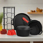 Round PreSeasoned Cast Iron Cookware Set - 12 Piece - Home Décor & Things Are Us