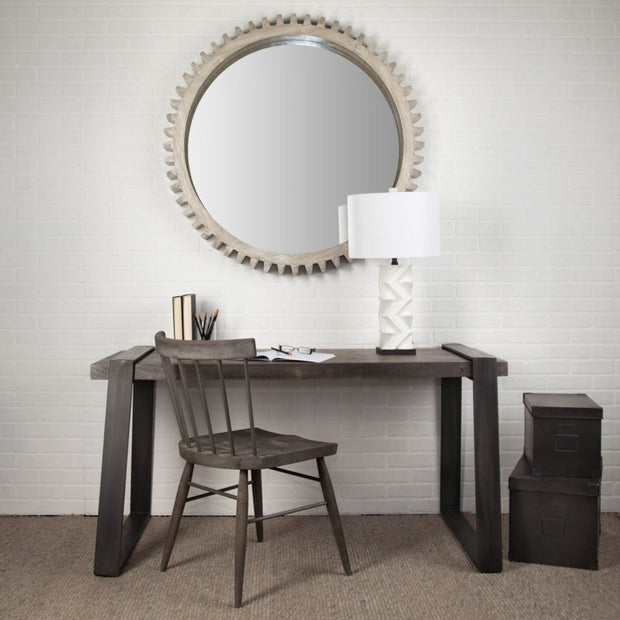 Round Wood Frame Wall Mirror Silver - Home Décor & Things Are Us