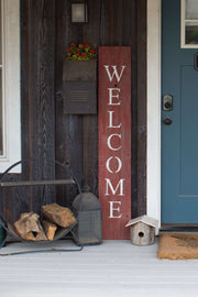 Rustic Red And White Front Porch Welcome Sign - Home Décor & Things Are Us