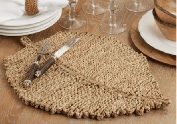 Sea Grass Leaf Placemats Oblong - Set of 4 - Home Décor & Things Are Us