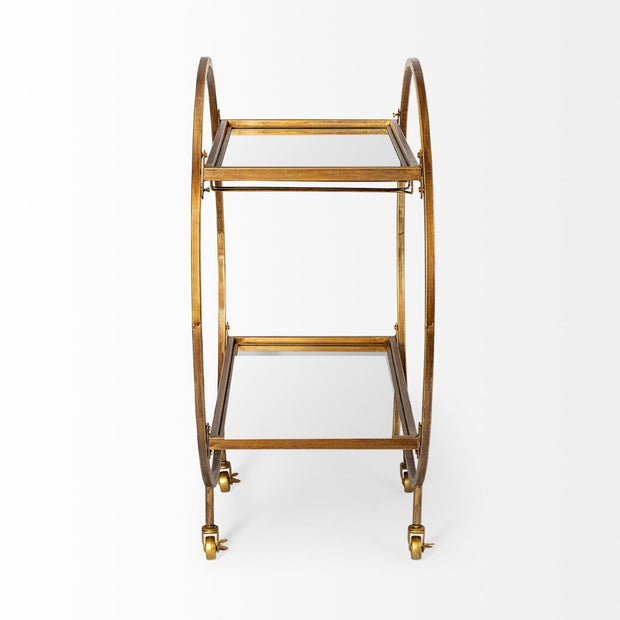 Showstopper Circular Rolling Gold Bar Cart - Home Décor & Things Are Us