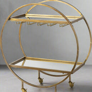 Showstopper Circular Rolling Gold Bar Cart - Home Décor & Things Are Us