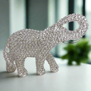 Silver And Faux Crystal Elephant Sculpture - Home Décor & Things Are Us