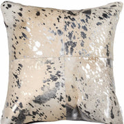 Silver And Gray Cowhide Throw Pillow - Home Décor & Things Are Us