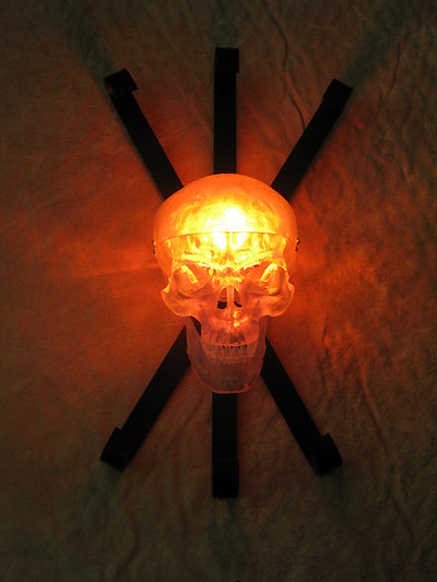 HALLOWEEN Clear Skull Wall Sconce