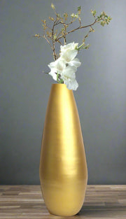 Spun Bamboo Modern Tall Floor Vase Gold Metallic - Home Décor & Things Are Us