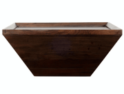 Square Shape Acacia Wood Coffee Table with Trapezoid Base Brown - Home Décor & Things Are Us