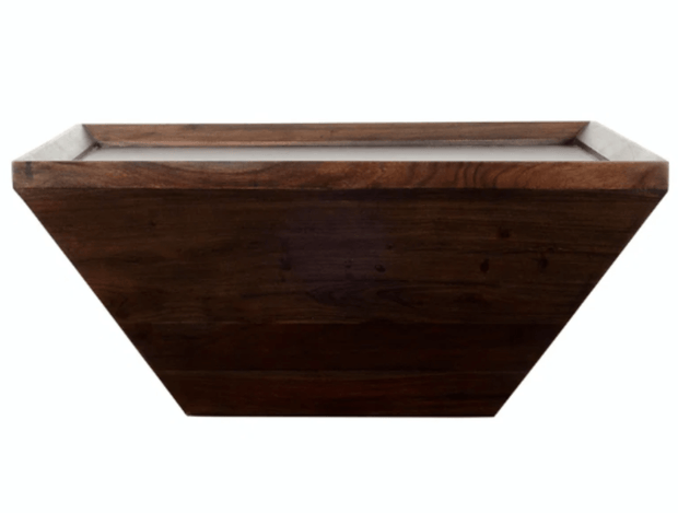 Square Shape Acacia Wood Coffee Table with Trapezoid Base Brown - Home Décor & Things Are Us