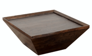 Square Shape Acacia Wood Coffee Table with Trapezoid Base Brown - Home Décor & Things Are Us