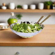 Stainless Steel Salad Bowl with Mosaic Handles - Home Décor & Things Are Us