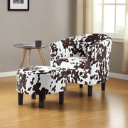 Take a Seat Churchill Accent Chair with Ottoman, White & Black - Home Décor & Things Are Us