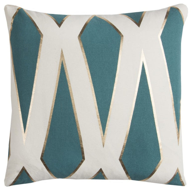 Teal Ivory Geometric Linework Throw Pillow - Home Décor & Things Are Us