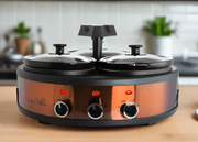 Triple Copper Slow Cooker with Glass Lids - Home Décor & Things Are Us