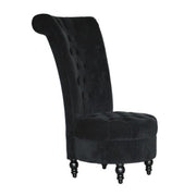 Tufted High Back Velvet Accent Chair, Black - Home Décor & Things Are Us