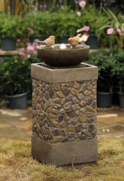 Two Layers and Birds Fountain with Led Light - Home Décor & Things Are Us